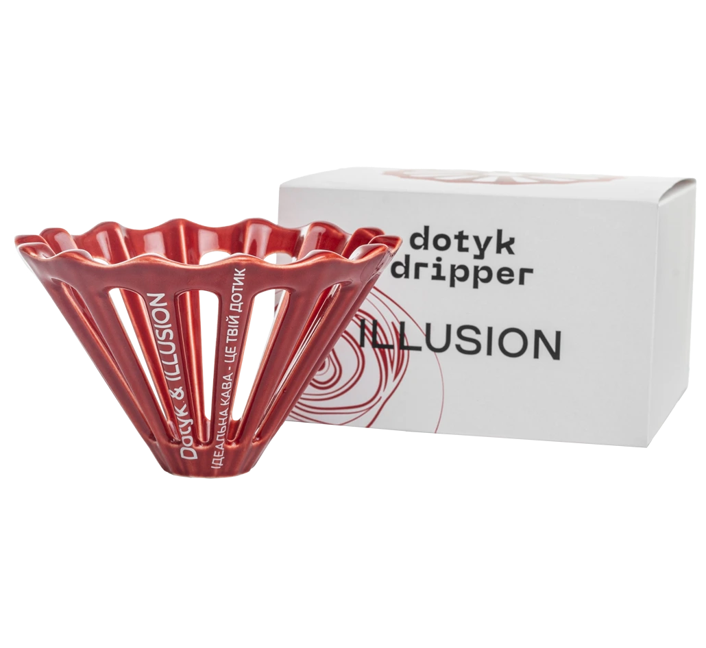 Девайс для приготування кави вдома Dotyk Dripper червоний | Illusion