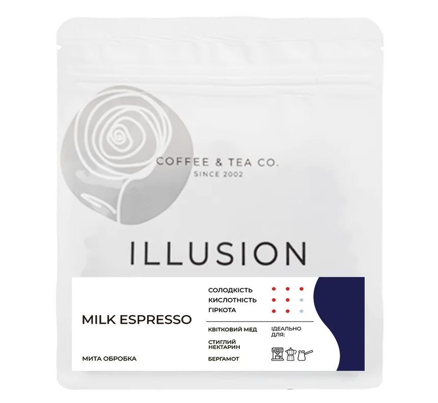 Кава в зернах для капучино Illusion Milk Espresso Blend 200г